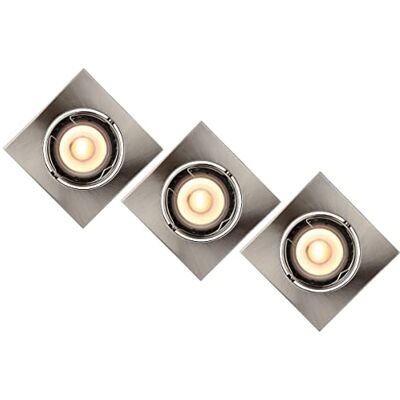LUCIDE FOCUS Inbouwspot LED Dimb. GU10-3x5W 3000K Mat chroom Set van 3 LUCIDE FOCUS Inbouwspot LED Dimb. GU10-3x5W 3000K Mat chroom Set van 3