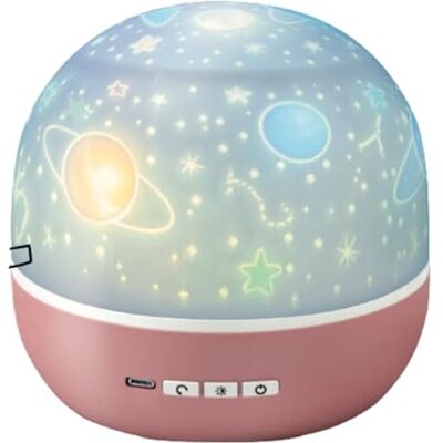 BEPER Sterrenprojector voor kinderen, nachtlampje met koeel, led, projectie over het thema ruimte en dieren, automatische rotatie, USB-opladen BEPER Sterrenprojector voor kinderen, nachtlampje met koeel, led, projectie over het thema ruimte en dieren, automatische rotatie, USB-opladen