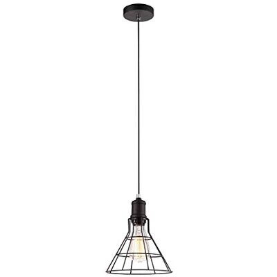LUSSIOL Hanglamp Dallas, metaal, 40 W, zwart, ø 20 x H 26 cm LUSSIOL Hanglamp Dallas, metaal, 40 W, zwart, ø 20 x H 26 cm