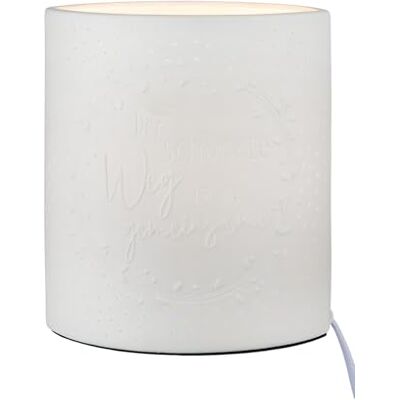 GILDE Tafellamp De mooiste weg porselein wit hoogte 20,5 cm verlichting decoratie woonaccessoire lamp geschenk bruiloft GILDE Tafellamp De mooiste weg porselein wit hoogte 20,5 cm verlichting decoratie woonaccessoire lamp geschenk bruiloft