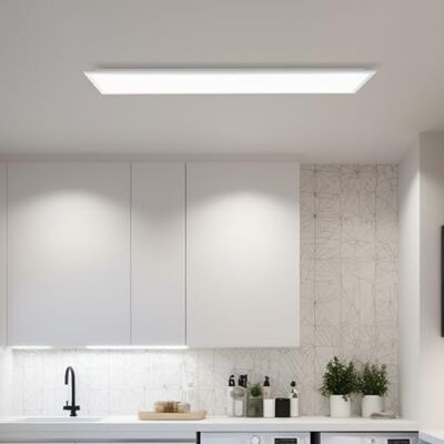 Lightbox Basic LED opbouwpaneel 120 x 30 cm tijdloos wand- & LED plafondpaneel voor opbouw, 120x30 cm, 4600 lm, 4000 K, aluminium, wit Lightbox Basic LED opbouwpaneel 120 x 30 cm tijdloos wand- & LED plafondpaneel voor opbouw, 120x30 cm, 4600 lm, 4000 K, aluminium, wit