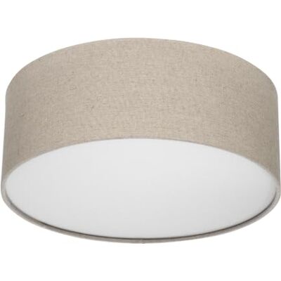 REV plafondlamp woonkamer 30cm, rond, met stoffen lampenkap, taupe Vintage-look twee E27 fitting ideaal voor de slaapkamer & keuken REV plafondlamp woonkamer 30cm, rond, met stoffen lampenkap, taupe Vintage-look twee E27 fitting ideaal voor de slaapkamer & keuken