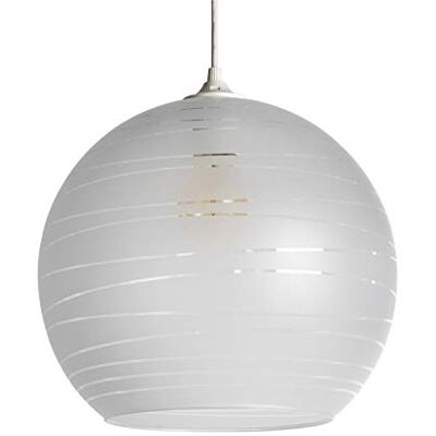 LUSSIOL Hanglamp Shadow wit glas 75W wit Ø 35xH 30cm LUSSIOL Hanglamp Shadow wit glas 75W wit Ø 35xH 30cm