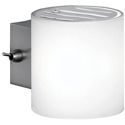 WOFI Wandlamp Aqaba, 1-Vlam, Nikkel Mat, 9 X 8, Projectie: 10 Cm, 445101640500 WOFI Wandlamp Aqaba, 1-Vlam, Nikkel Mat, 9 X 8, Projectie: 10 Cm, 445101640500