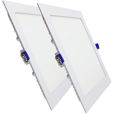 LED ATOMANT Verpakking met 2 x led-plafondlamp, vierkant, 225 mm, 20 W, CCT (warm wit, neutraal en koud), diameter 205 mm, 1800 lumen, inclusief driver LED ATOMANT Verpakking met 2 x led-plafondlamp, vierkant, 225 mm, 20 W, CCT (warm wit, neutraal en koud), diameter 205 mm, 1800 lumen, inclusief driver