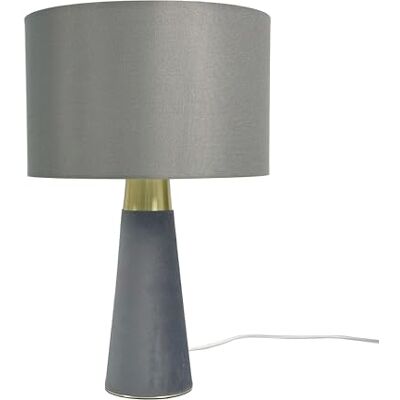 Relaxdays tafellamp, linnen kap & fluwelen voet, E27, HxD: 47 x 40 cm, nachtlamp met kabel, slaapkamer, grijs Relaxdays tafellamp, linnen kap & fluwelen voet, E27, HxD: 47 x 40 cm, nachtlamp met kabel, slaapkamer, grijs