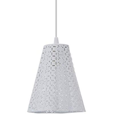 LUSSIOL Hanglamp Atlas metaal 40 Watt wit Ø 16 x H 18 cm LUSSIOL Hanglamp Atlas metaal 40 Watt wit Ø 16 x H 18 cm