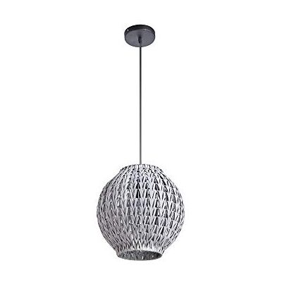 LUSSIOL Hanglamp Tahia, rotan, 60 W, grijs, ø 31 x H 31 cm LUSSIOL Hanglamp Tahia, rotan, 60 W, grijs, ø 31 x H 31 cm