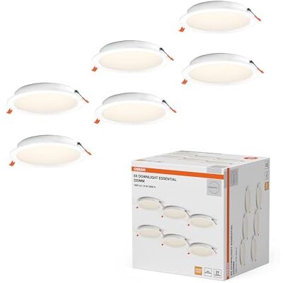 OSRAM Essential LED inbouwspot 220mm 18W 830 Wit Essential Downlight, Spot lights and ceiling spots, Wit, 220 mm dia, 25000 h, verpakking van 6 OSRAM Essential LED inbouwspot 220mm 18W 830 Wit Essential Downlight, Spot lights and ceiling spots, Wit, 220 mm dia, 25000 h, verpakking van 6