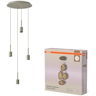 OSRAM Decor hanglamp Needle Plate 4xE27, beige, staal, vintage effect, hoogwaardige optiek, IP20 OSRAM Decor hanglamp Needle Plate 4xE27, beige, staal, vintage effect, hoogwaardige optiek, IP20