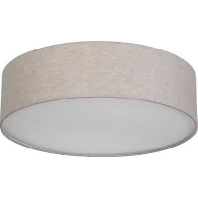 REV plafondlamp led 40cm, rond, met stoffen lampenkap, taupe Vintage-look twee E27 fitting ideaal voor de woonkamer & slaapkamer REV plafondlamp led 40cm, rond, met stoffen lampenkap, taupe Vintage-look twee E27 fitting ideaal voor de woonkamer & slaapkamer