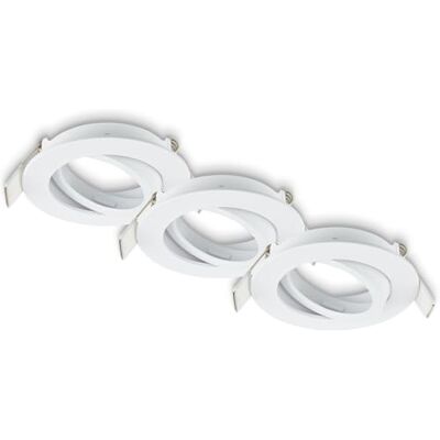 Briloner Set van 3 inbouwspots 230V vlak, draaibaar, GU10, max. 7W, spot, plafondspots, spots 230V, inbouwspots, gatmaat 68mm, 8x2,2 cm, wit Briloner Set van 3 inbouwspots 230V vlak, draaibaar, GU10, max. 7W, spot, plafondspots, spots 230V, inbouwspots, gatmaat 68mm, 8x2,2 cm, wit