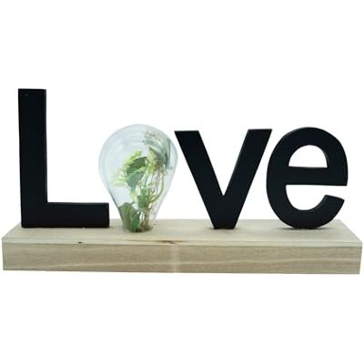HEITMANN DECO LED houten staander Love zwart/natuur ca. 31cm HEITMANN DECO LED houten staander Love zwart/natuur ca. 31cm