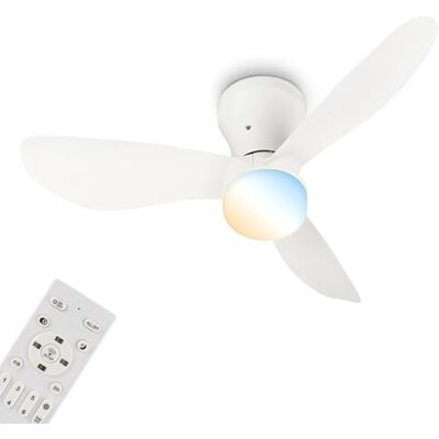 Briloner Plafond ventilator LED met verlichting, afstandsbediening, stille DC-motor met 3 snelheden, CCT en dimbaar licht, afneembare bladen, plafondlamp ventilator voor slaapkamer, 78 x 26 cm, wit Briloner Plafond ventilator LED met verlichting, afstandsbediening, stille DC-motor met 3 snelheden, CCT en dimbaar licht, afneembare bladen, plafondlamp ventilator voor slaapkamer, 78 x 26 cm, wit