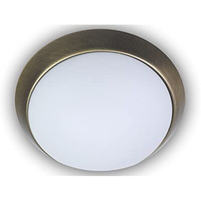 Niermann Standby A++ to E, plafondlamp decoratieve ring oud messing, opaal mat Niermann Standby A++ to E, plafondlamp decoratieve ring oud messing, opaal mat