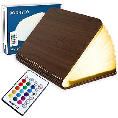 BONNYCO Houten Boek Lamp met Afstandsbediening, 16 Kleuren en Timer. Tafellamp, Bureaulamp, Nachtlamp Perfecte voor Huis, Bureau en Kamer. Kerst, Verjaardagscadeau Idee voor Mannen en Vrouwen BONNYCO Houten Boek Lamp met Afstandsbediening, 16 Kleuren en Timer. Tafellamp, Bureaulamp, Nachtlamp Perfecte voor Huis, Bureau en Kamer. Kerst, Verjaardagscadeau Idee voor Mannen en Vrouwen