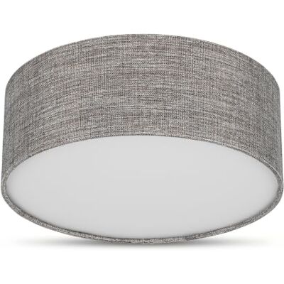 REV plafonnier 30cm, rond, met stoffen lampenkap, bruin-zilver Vintage-look twee E27 fitting ideaal voor de slaapkamer & keuken REV plafonnier 30cm, rond, met stoffen lampenkap, bruin-zilver Vintage-look twee E27 fitting ideaal voor de slaapkamer & keuken