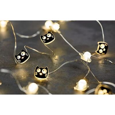 moses Ed, the Cat Mini-lichtketting, 2,20 m led-lichtketting in kattendesign, 20 leds voor binnen, zwart moses Ed, the Cat Mini-lichtketting, 2,20 m led-lichtketting in kattendesign, 20 leds voor binnen, zwart