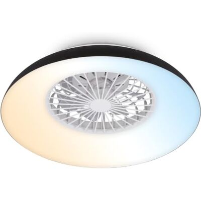 Briloner Plafond ventilator LED met verlichting, afstandsbediening, stille DC-motor met 5 snelheden, CCT en dimbaar licht, plafondlamp ventilator voor slaapkamer, 60 x 19 cm, wit Briloner Plafond ventilator LED met verlichting, afstandsbediening, stille DC-motor met 5 snelheden, CCT en dimbaar licht, plafondlamp ventilator voor slaapkamer, 60 x 19 cm, wit