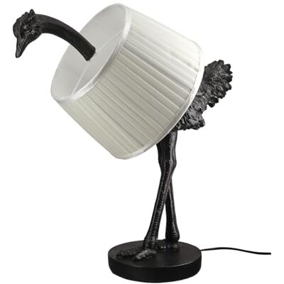 GILDE Tafellamp Ostrich van kunsthars struisvogelvorm grijs hoogte 58cm x breedte 50cm met viltglijders blikvanger GILDE Tafellamp Ostrich van kunsthars struisvogelvorm grijs hoogte 58cm x breedte 50cm met viltglijders blikvanger