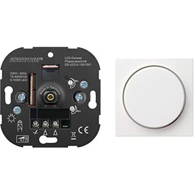 EBROM/GIRA 5 jaar garantie! EBROM® inbouw LED dimmer draaiknop GIRA dimmer 065003 zuiver wit glanzend, faseafsnijding, voor LED 5-150 Watt dimbare halogeen etc. 15-400 W/VA EBROM/GIRA 5 jaar garantie! EBROM® inbouw LED dimmer draaiknop GIRA dimmer 065003 zuiver wit glanzend, faseafsnijding, voor LED 5-150 Watt dimbare halogeen etc. 15-400 W/VA