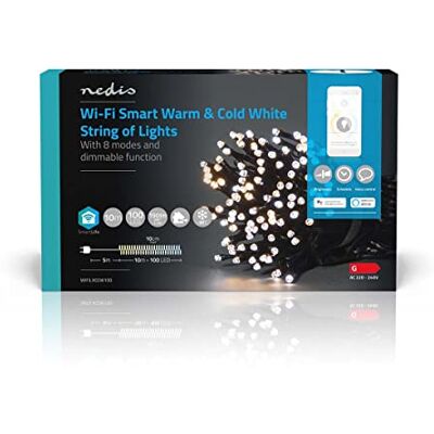 NEDIS SmartLife Wi-Fi decoratief LED-lichtsnoer 10m 100 LED's/warm-wit tot koud-wit NEDIS SmartLife Wi-Fi decoratief LED-lichtsnoer 10m 100 LED's/warm-wit tot koud-wit