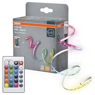 OSRAM FLEX 3M LED strip RC, wit, 9W, 600lm, warmwit licht, geïntegreerde geluidsontvanger, RGB-kleurensensor, afstandsbediening, lange levensduur, eenvoudig te installeren, IP20 OSRAM FLEX 3M LED strip RC, wit, 9W, 600lm, warmwit licht, geïntegreerde geluidsontvanger, RGB-kleurensensor, afstandsbediening, lange levensduur, eenvoudig te installeren, IP20