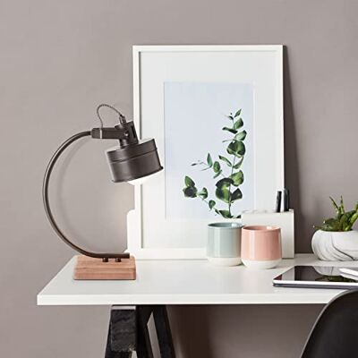 Brilliant Unity tafellamp hout donker/zwart 93078/76 Brilliant Unity tafellamp hout donker/zwart 93078/76