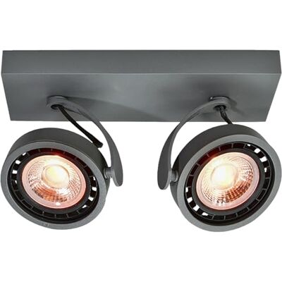 GTV Wally plafondlamp, plafondbevestiging, 4304, AC220-240V, 50/60Hz, IP 20, 2*Gu10, ES111, dubbel, grafiet GTV Wally plafondlamp, plafondbevestiging, 4304, AC220-240V, 50/60Hz, IP 20, 2*Gu10, ES111, dubbel, grafiet
