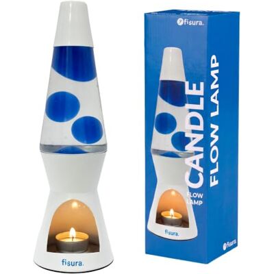 FISURA – Lavalamp met kaars. Sfeerverlichting in kleurrijke tinten (Kaars, blauw) FISURA – Lavalamp met kaars. Sfeerverlichting in kleurrijke tinten (Kaars, blauw)