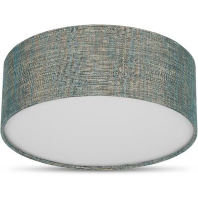 REV plafondlamp rond 30cm, met stoffen lampenkap, groen-goud Vintage-look twee E27 fitting ideaal voor de woonkamer & slaapkamer REV plafondlamp rond 30cm, met stoffen lampenkap, groen-goud Vintage-look twee E27 fitting ideaal voor de woonkamer & slaapkamer