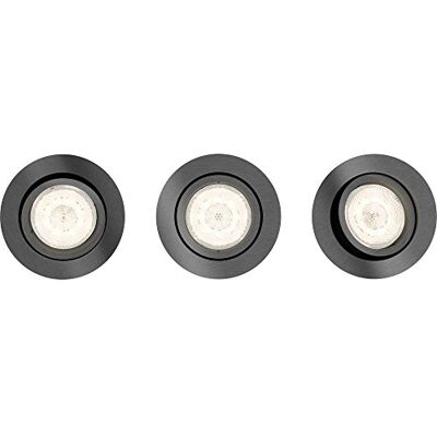 Philips Shellbark inbouwspot 3-lichts grijs rond Philips Shellbark inbouwspot 3-lichts grijs rond