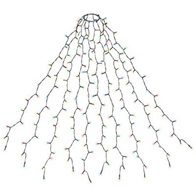 SALCAR Kerstboomverlichting met ring en 10 slingers, 350 leds, kerstboom-lichtketting, sprei, waterdicht, voor 120 cm tot 350 cm dennenboom, kleurrijk SALCAR Kerstboomverlichting met ring en 10 slingers, 350 leds, kerstboom-lichtketting, sprei, waterdicht, voor 120 cm tot 350 cm dennenboom, kleurrijk