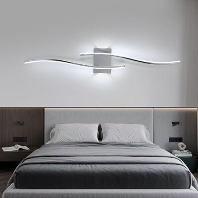 Comely Indoor LED Wandlamp, 27W 3000LM Gebogen Moderne Slaapkamer Wandlamp, 6500K Koel Wit Licht LED Wandlamp voor Slaapkamer, Woonkamer, Gang Comely Indoor LED Wandlamp, 27W 3000LM Gebogen Moderne Slaapkamer Wandlamp, 6500K Koel Wit Licht LED Wandlamp voor Slaapkamer, Woonkamer, Gang