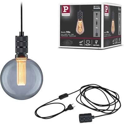 Paulmann 78436 hanglamp Neordic Tilla incl. stekker zonder verlichtingsmiddel max. 20 watt hanglamp zwart metaal E27 Paulmann 78436 hanglamp Neordic Tilla incl. stekker zonder verlichtingsmiddel max. 20 watt hanglamp zwart metaal E27