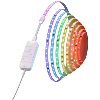 Nanoleaf Matter Essentials HD Lightstrip, 5 m adresseerbare RGBIC ledstrip, smart, mat via wifi, bluetooth, 16 miljoen kleuren ledstrip, werkt met Alexa Google Apple, decoratie en gaming Nanoleaf Matter Essentials HD Lightstrip, 5 m adresseerbare RGBIC ledstrip, smart, mat via wifi, bluetooth, 16 miljoen kleuren ledstrip, werkt met Alexa Google Apple, decoratie en gaming