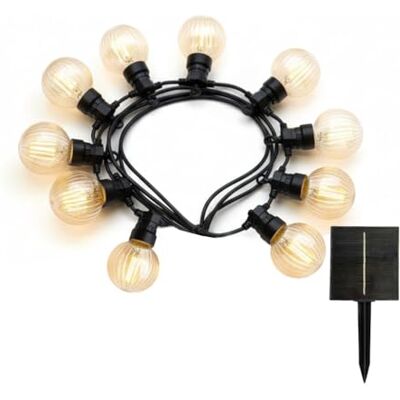 Lumisky Lichtsnoer op zonne-energie, aansluitbaar, 10 ledlampen, warmwit, dimbaar, BAMBY LIGHT, 8 m Lumisky Lichtsnoer op zonne-energie, aansluitbaar, 10 ledlampen, warmwit, dimbaar, BAMBY LIGHT, 8 m
