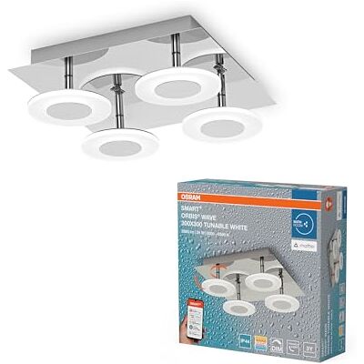 OSRAM SMART+ Matter Orbis Muur Wave LED Muurverlichting 300x300mm Zilver, 24W, 1500lm, 3000-6500K TW, IP44 Badkamer OSRAM SMART+ Matter Orbis Muur Wave LED Muurverlichting 300x300mm Zilver, 24W, 1500lm, 3000-6500K TW, IP44 Badkamer