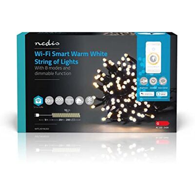 NEDIS SmartLife Wi-Fi decoratief LED-lichtsnoer 20m 200 LED's / warm-wit NEDIS SmartLife Wi-Fi decoratief LED-lichtsnoer 20m 200 LED's / warm-wit