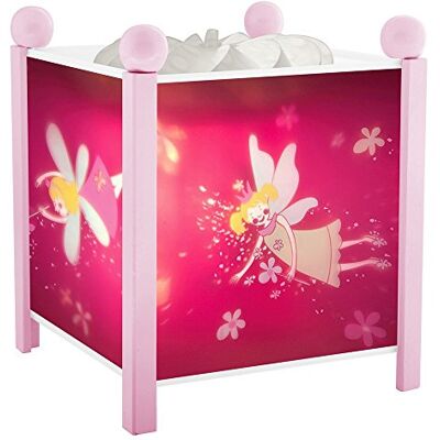 TROUSSELIER Elfen prinses nachtlampje magische lantaarn ideaal geboortegeschenk kleur hout roze geanimeerde afbeeldingen rustgevend licht 12V 10W gloeilamp inclusief EU-stekker TROUSSELIER Elfen prinses nachtlampje magische lantaarn ideaal geboortegeschenk kleur hout roze geanimeerde afbeeldingen rustgevend licht 12V 10W gloeilamp inclusief EU-stekker