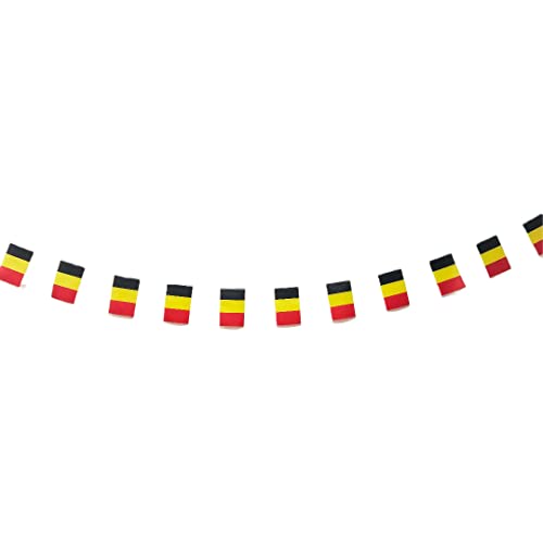 Pandiui23 België vlag 40 stuks België vlag België slinger 11,4 m België vlaggen nationale vlag Europese vlaggen 14 x 21 cm voor tuinbardecoraties