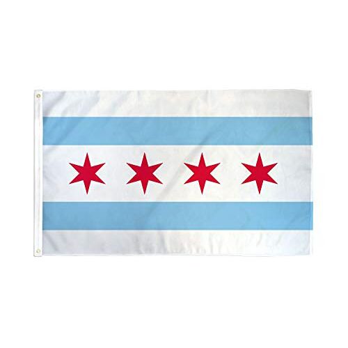AZ FLAG Chicago Vlag 150x90 cm Chicago City vlaggen 90 x 150 cm Banner 3x5 ft Hoge kwaliteit