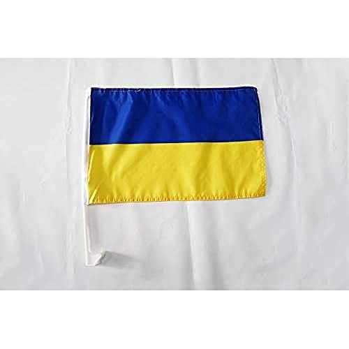 AZ FLAG Autovlag Oekraïne 45x30cm Oekraïense autovlag 30 x 45 cm AZ VLAG