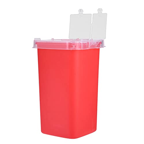 Hosie Tattoo Plastic Sharps Container, 1L Size Afvalbak, Duurzaam Milieuvriendelijk voor Naaldroerwerk Biohazard Naaldverwijdering Medisch (Rood)