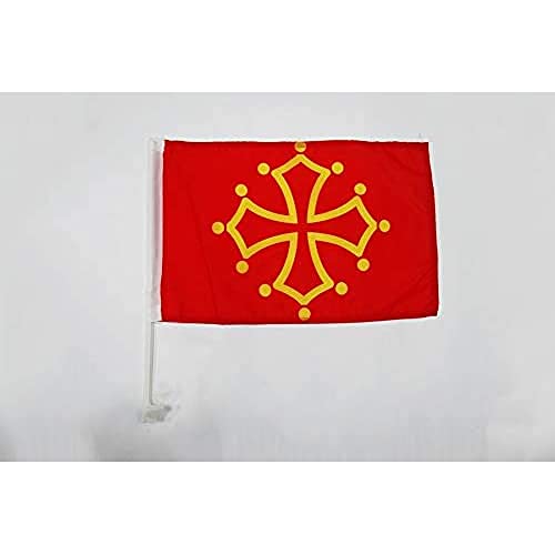 AZ FLAG Midi-Pyreneeën Autovlag Occitanië 45x30cm Occitaanse autovlag Frankrijk 30 x 45 cm AZ VLAG