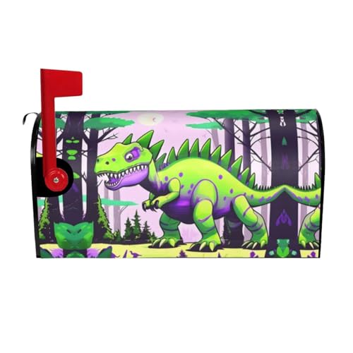 Chrysm Groene dinosaurus brievenbushoezen, brievenbus brievenbus cover brievenbus wrap voor tuin 21" Lx 18" B, 25,5x21