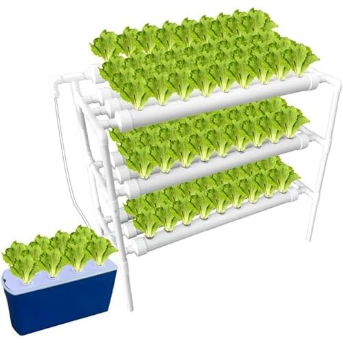 DDNGEJ Hydrocultuur kweekset, 10 buizen 3 lagen 90 plantenlocaties PVC hydrocultuur pijp huiscultuur tuinplantensysteem hydrocultuur plantapparatuur voor groenten bloemen / 1 st