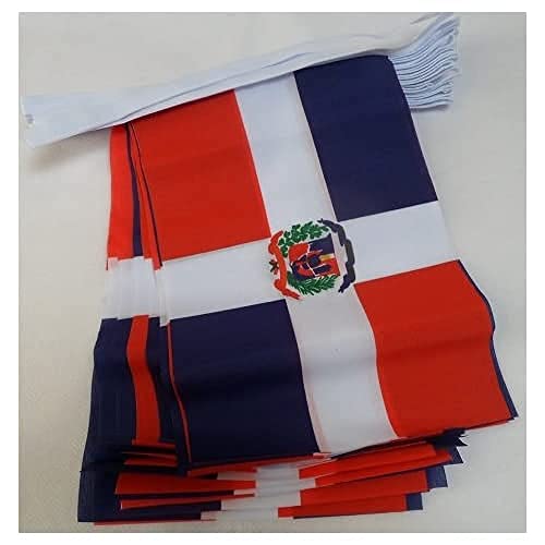 AZ FLAG Dominicaanse Republiek 6 meter BUNTING Vlag 20 vlaggen 9'' x 6'' Dominicaanse STRING vlaggen 15 x 21 cm