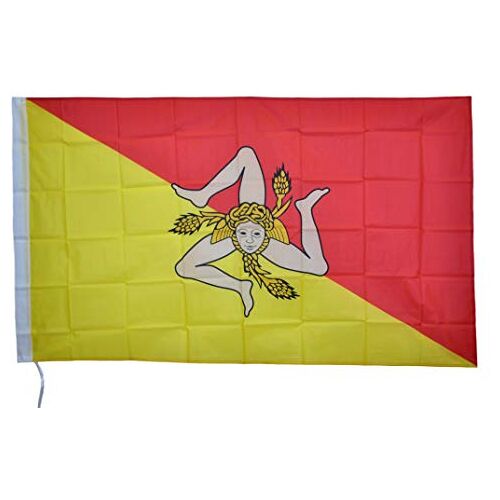 G.V vlag Trinacria Sicilia Regione Siciliaanse vlag Sicily 90 x 150 weefsel van hoge kwaliteit