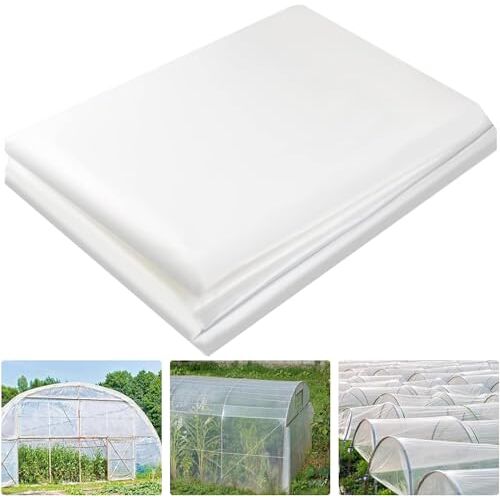 KAHEIGN 2 x 3 m zware polytheen platen, extra dikke doorzichtige tuin kweken polytunnel cover polytheen tuinbouwmembraan voor tuinieren isolatie en bouwpuinbescherming (250 Mu /1000G)